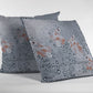 16” Gray Orange Boho Bird Zippered Suede Throw Pillow
