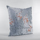 18” Gray Orange Boho Bird Zippered Suede Throw Pillow