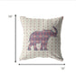 16" Magenta Elephant Zip Suede Throw Pillow