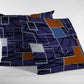 16" Navy Puzzle Piece Zippered Suede Throw Pillow