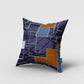 16" Navy Puzzle Piece Zippered Suede Throw Pillow