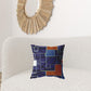 18" Navy Puzzle Piece Zippered Suede Throw Pillow