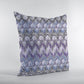 16” Purple Gray Hatch Zippered Suede Throw Pillow
