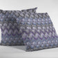 16” Purple Gray Hatch Zippered Suede Throw Pillow