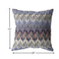 16” Blue Gray Hatch Zippered Suede Throw Pillow