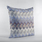 18” Blue Gray Hatch Zippered Suede Throw Pillow