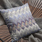 18” Blue Gray Hatch Zippered Suede Throw Pillow