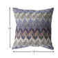 18” Blue Gray Hatch Zippered Suede Throw Pillow