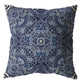 18” Indigo Boho Ornate Zippered Suede Throw Pillow