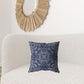 18” Indigo Boho Ornate Zippered Suede Throw Pillow