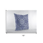 16” Indigo White Boho Ornate Zippered Suede Throw Pillow