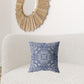 18” Indigo White Boho Ornate Zippered Suede Throw Pillow