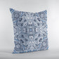 18” Light Blue Boho Ornate Zippered Suede Throw Pillow