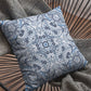 18” Light Blue Boho Ornate Zippered Suede Throw Pillow