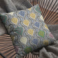 16” Gray Gold Ogee Zippered Suede Throw Pillow