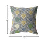 18” Gray Gold Ogee Zippered Suede Throw Pillow