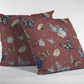 18" Copper Rose Butterflies Zippered Suede Throw Pillow