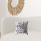 16” Gray White Wildflower Zippered Suede Throw Pillow