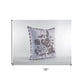 16” Gray White Wildflower Zippered Suede Throw Pillow