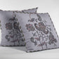 18” Gray White Wildflower Zippered Suede Throw Pillow