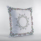 16"x16" White Zippered Suede Floral Throw Pillow
