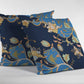 16" Navy Blue Garden Zippered Suede Throw Pillow