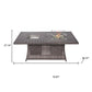 Gray Wicker Outdoor Gas Fire Pit Table with Ice Bucket