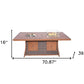 Brown Wicker Outdoor Gas Fire Pit Table with Ice Bucket