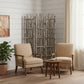 64" Brown Solid Wood Folding Four Panel Screen Room Divider