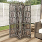 64" Brown Solid Wood Folding Four Panel Screen Room Divider