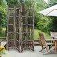 64" Brown Solid Wood Folding Four Panel Screen Room Divider