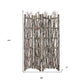 64" Brown Solid Wood Folding Four Panel Screen Room Divider