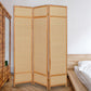 72" Brown Bamboo Folding Three Panel Screen Room Divider