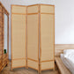 Natural Brown Bamboo Three Panel Room Divider Screen