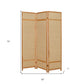 72" Brown Bamboo Folding Three Panel Screen Room Divider