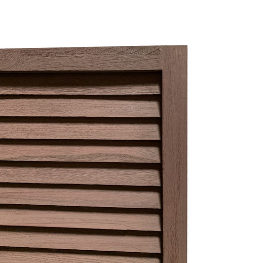67" Brown Solid Wood Folding Three Panel Screen Room Divider
