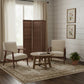 67" Brown Solid Wood Folding Three Panel Screen Room Divider