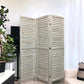 67" White Solid Wood Folding Three Panel Screen Room Divider