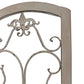 68" Beige Metal And Wood Folding Three Panel Screen Room Divider