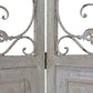 68" Beige Metal And Wood Folding Three Panel Screen Room Divider