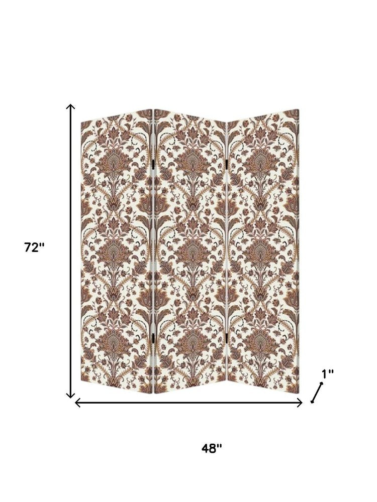 72" Green Folding Three Panel Screen Room Divider