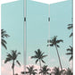72" Light Green Folding Three Panel Screen Room Divider