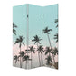 72" Light Green Folding Three Panel Screen Room Divider