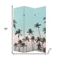 72" Light Green Folding Three Panel Screen Room Divider