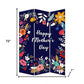 72" White Folding Three Panel Screen Room Divider