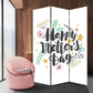 72" White Folding Three Panel Screen Room Divider