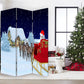 Festive Merry Christmas Three Panel Room Divider Screen