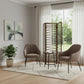 72" Brown Folding Three Panel Screen Room Divider
