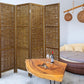Brown Willow Four Panel Room Divider Screen