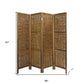 67" Brown Folding Four Panel Screen Room Divider